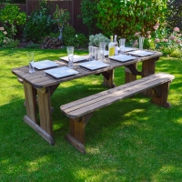 Tinwell Rounded Picnic Table And Bench Set