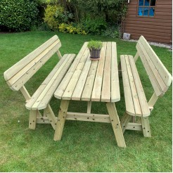 Barleythorpe Rounded Picnic Table And Bench Set - 7ft