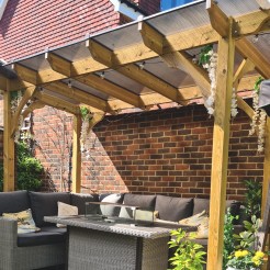 Premium Pergola + Bronze Polycarbonate Roof Kit
