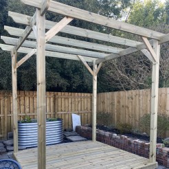 Garden Pergola & Decking Kit - Light Green