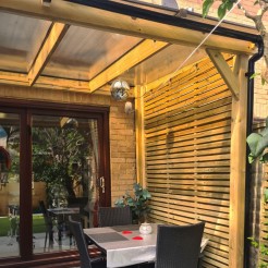 Wooden Gazebo-Polycarbonate Roof (With extra slats)