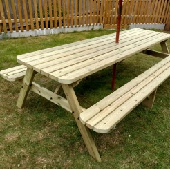 Oakham Picnic Bench - Rounded - 8ft