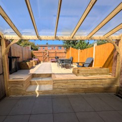 Wall Mounted Wooden Gazebo (Polycarbonate Roof)