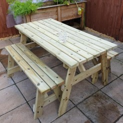 Oakham Picnic Table & Bench Set - Light Green