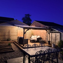 Wooden Gazebo With Polycarbonate Roof