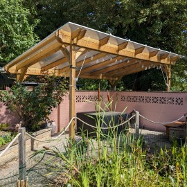 Double pergola with optional polycarbonate roof