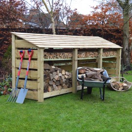 Empingham 4ft log store with slatted panels