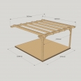 Wall Mounted Double Garden Pergola And Decking Kit