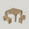 Barrow Picnic Table and Bench Set – Rounded