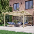 Wall Mounted Double Garden Pergola - 3m Depth