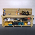 Wooden Work Bench With Back Panel - Pressure Treated