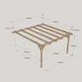 Clearance Wall Mounted Garden Pergola - 2 Post