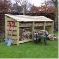 Empingham Log Store - 4ft Tall x 11ft Wide - Rutland Garden Furniture