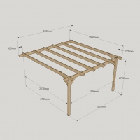 Wall Mounted Garden Pergola - 3m Depth