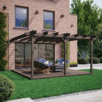 Wall Mounted Double Garden Pergola And Decking Kit