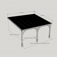 Polycarbonate Roof Carport - 4.5m Depth