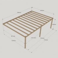 Wall Mounted Box Pergola - 4.2m Depth