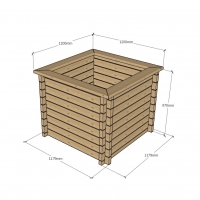 Raised Wooden Pond - Square - 970mm Height