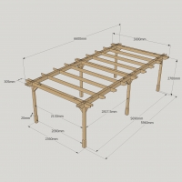 Double Premium Pergola - 3m Width - Rutland Garden Furniture