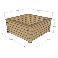 Raised Wooden Pond - Square - 640mm Height