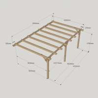 Wall Mounted Garden Pergola - 4.2m Depth