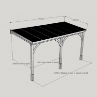 Polycarbonate Roof Carport - 3.5m Depth