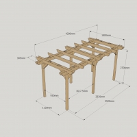 Double Garden Pergola - 1.8m Width