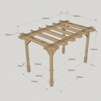 Double Premium Pergola - 2.4m Width - Rutland Garden Furniture