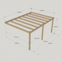 Wall Mounted Box Pergola - 3.6m Depth