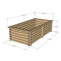 Raised Wooden Pond - Rectangular - 640mm Height