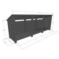 Empingham Log Store - 4ft Tall x 11ft Wide - Rutland Garden Furniture