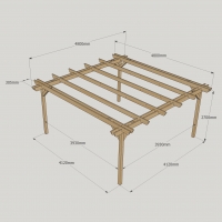 Double Garden Pergola - 4.8m Width