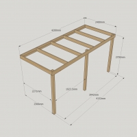 Wall Mounted Box Pergola - 2.4m Depth