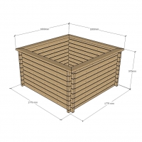 Raised Wooden Pond - Square - 970mm Height