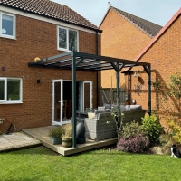 Wall Mounted Aluminium Pergola - 3m Depth