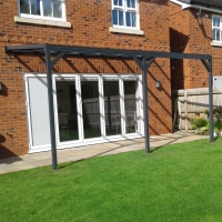 Wall Mounted Aluminium Pergola - 4m Depth