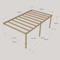Wall Mounted Box Pergola - 2.4m Depth