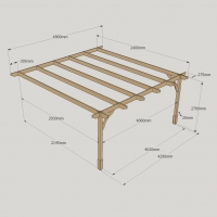 Wall Mounted Premium Pergola - 2.4m Depth
