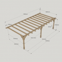 Wall Mounted Premium Pergola - 4.8m Depth