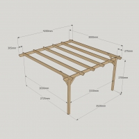 Wall Mounted Garden Pergola - 3m Depth
