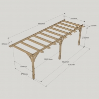 Wall Mounted Premium Pergola - 3m Depth