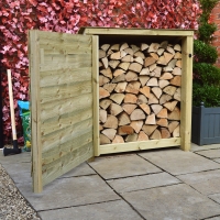 Greetham Log Store - 4ft Tall x 4ft Wide - Clearance - Rutland Garden Furniture