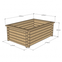 Raised Wooden Pond - Rectangular - 640mm Height