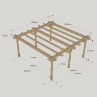 Double Premium Pergola - 4.2m Width - Rutland Garden Furniture