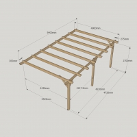 Wall Mounted Garden Pergola - 4.8m Depth