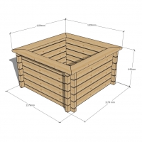 Raised Wooden Pond - Square - 640mm Height