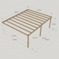 Wall Mounted Box Pergola - 4.2m Depth