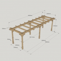 Double Premium Pergola - 2.4m Width - Rutland Garden Furniture