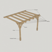 Clearance Wall Mounted Premium Pergola - 2 Post