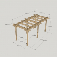 Double Premium Pergola - 1.8m Width - Rutland Garden Furniture